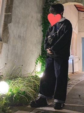 「バラ柄」｜「アイテム（その他）」を使った、なおちゃん🇰🇷低身長さん（メンズ・162cm）の冬コーディネート