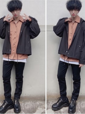 「HARE」｜「アイテム（ナイロンジャケット）」を使った、なおちゃん🇰🇷低身長さん（メンズ・162cm）の冬コーディネート