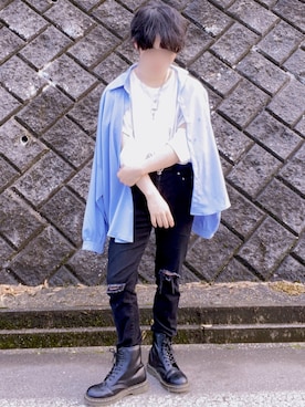「unrelaxing（アンリラクシング）のアイテム（パンツ）」を使った、なおちゃん🇰🇷低身長さん（メンズ・159cm）の春コーディネート