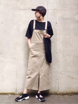 ichiさんの「ロングジャンパースカート」を使ったコーディネート