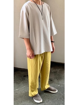 「無印良品（ムジルシリョウヒン）のアイテム（スリッポン）」を使った、ごんまろさん（メンズ・170cm）の春コーディネート