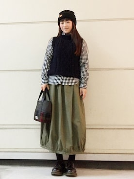 「Dr. Martens（ドクターマーチン）のDr.Martens (ドクターマーチン)/1461 3EYE GIBSON SHOES（その他シューズ）」を使った、1000birdさん（レディース・156cm）の冬コーディネート