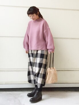 「Lui e Lei（ルイエレイ）のアイテム（シューズ）」を使った、1000birdさん（レディース・156cm）の冬コーディネート