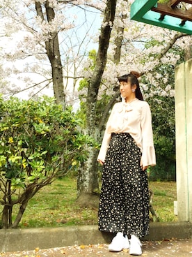 「ボウタイブラウス」｜1000birdさん（レディース・156cm）の春コーディネート