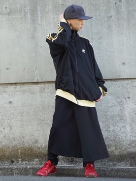 「アイテム（ジャージ）」を使った、田中ショヲタさん（メンズ・165cm）の冬コーディネート