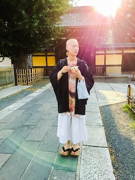 「和服MIX」｜「アイテム（その他アウター）」を使った、田中ショヲタさん（メンズ・165cm）の夏コーディネート