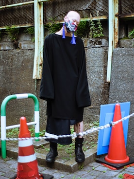 「Yohji Yamamoto（ヨウジヤマモト）のアイテム（ブーツ）」を使った、田中ショヲタさん（メンズ・166cm）の夏コーディネート