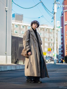 「Yohji Yamamoto（ヨウジヤマモト）のアイテム（テーラードジャケット）」を使った、田中ショヲタさん（メンズ・166cm）の冬コーディネート