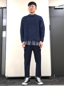 ロバート馬場裕之さん（メンズ・181cm）の春コーディネート