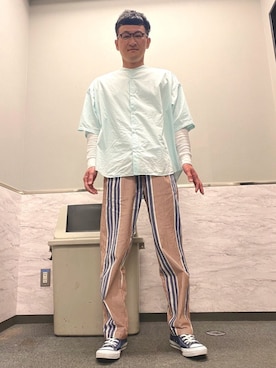 ロバート馬場裕之さん（メンズ・181cm）の春コーディネート