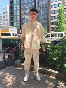 ロバート馬場裕之さん（メンズ・181cm）の春コーディネート