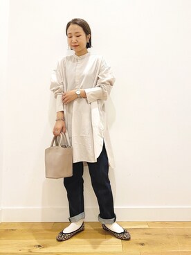 「URBAN RESEARCH DOORS（アーバンリサーチドアーズ）のハイライズデニムパンツ（デニムパンツ）」を使った、g_ayaka_さん（レディース・155cm）の秋コーディネート