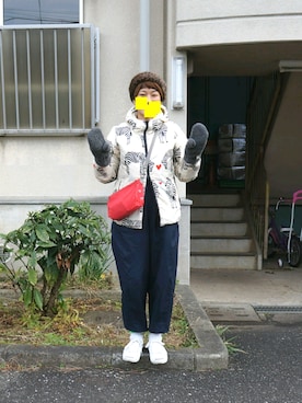 「ジャックパーセル」｜「アイテム（サロペット/オーバーオール）」を使った、さめさん（レディース・155cm）の冬コーディネート