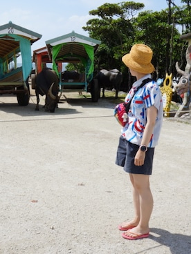 「SUUNTO（スント）のアイテム（アナログ腕時計）」を使った、さめさん（レディース・155cm）の夏コーディネート