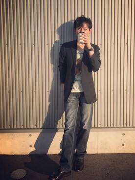 「アイテム（腕時計、ブルー系）」を使った、あきんこさん（メンズ・172cm）の秋コーディネート