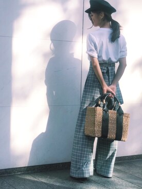 「152cm」｜「アイテム（帽子）」を使った、SAYAKAさん（レディース・153cm）の夏コーディネート