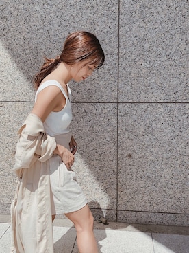 「ETRE TOKYO（エトレトウキョウ）のアイテム（ジャケット/アウター）」を使った、SAYAKAさん（レディース・153cm）の夏コーディネート