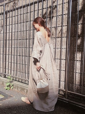 「リネンワンピース」｜SAYAKAさん（レディース・153cm）の春コーディネート