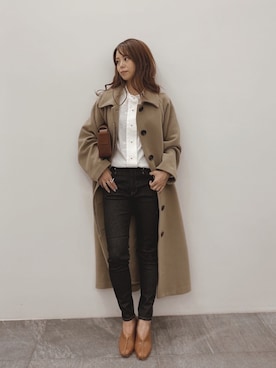「ETRE TOKYO（エトレトウキョウ）のアイテム（ジャケット/アウター）」を使った、SAYAKAさん（レディース・153cm）の冬コーディネート