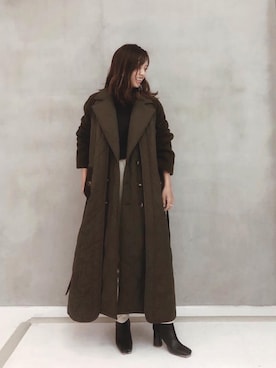 「ETRE TOKYO（エトレトウキョウ）のアイテム（その他アウター）」を使った、SAYAKAさん（レディース・153cm）の冬コーディネート