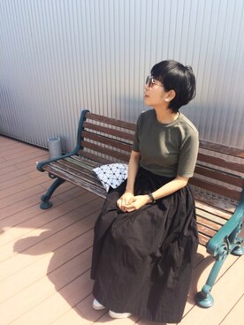 「アイテム（サングラス）」を使った、ゾフ子さん（レディース・155cm）の夏コーディネート