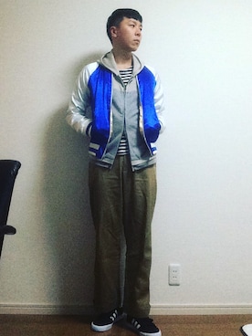 「N.HOOLYWOOD（N.ハリウッド）のアイテム（チノパンツ）」を使った、MICHYさん（メンズ・178cm）の冬コーディネート