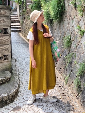 「yuni（ユニ　）のアイテム（ワンピース）」を使った、ﾆ ｼ ﾜ ｷ  ｼ ﾎさん（レディース・158cm）の秋コーディネート