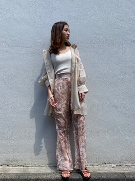 「フラワープリント」｜「アイテム（キャミソール）」を使った、yuikaさん（レディース・152cm）の春コーディネート