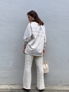 「バックロゴ」｜「アイテム（アクセサリー）」を使った、yuikaさん（レディース・152cm）の春コーディネート