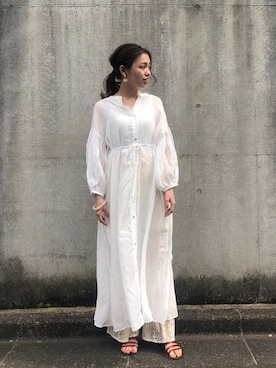 「Chico（チコ）のアイテム（シャツワンピース）」を使った、yuikaさん（レディース・152cm）の春コーディネート