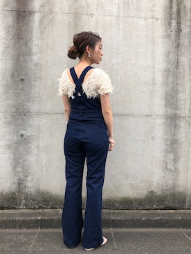 「Chico（チコ）のアイテム（サロペット/オーバーオール）」を使った、yuikaさん（レディース・152cm）の春コーディネート