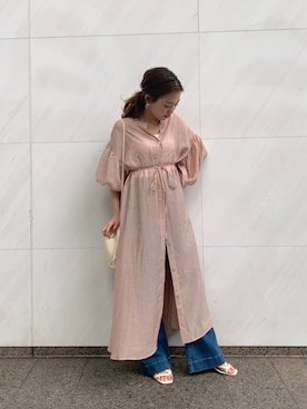 「Chico（チコ）のアイテム（シャツワンピース）」を使った、yuikaさん（レディース・152cm）の春コーディネート