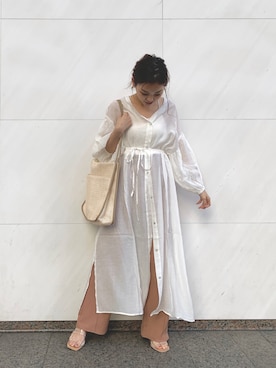「Chico（チコ）のアイテム（シャツワンピース）」を使った、yuikaさん（レディース・152cm）の夏コーディネート