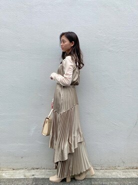 「サテンキャミワンピ」｜yuikaさん（レディース・152cm）の秋コーディネート