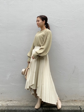 「レザー」｜「アイテム（エコバッグ/サブバッグ）」を使った、yuikaさん（レディース・152cm）の秋コーディネート