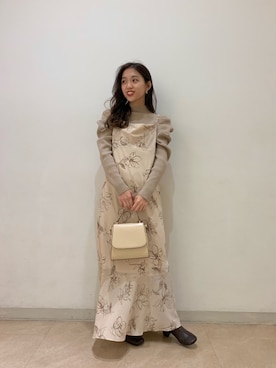 「パワショルニット」｜yuikaさん（レディース・152cm）の冬コーディネート