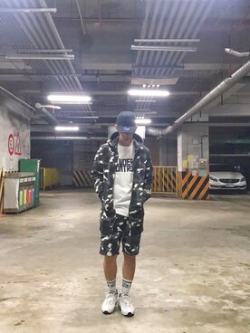 「A BATHING APE（アベイシングエイプ）のアイテム（その他アウター）」を使った、Tsung-Mu Chuangさん（メンズ・174cm）の冬コーディネート