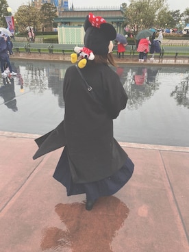 「JUNOAH（ジュノア）のアイテム（チェスターコート）」を使った、@YUさん（レディース・170cm）の冬コーディネート