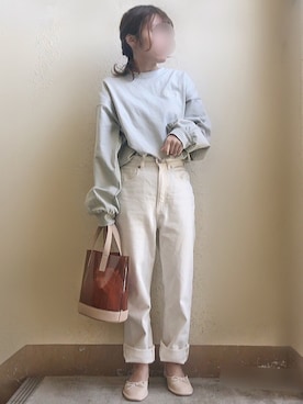 「ハイウエストストレートジーンズ」｜おむ🍳さん（レディース・145cm）の春コーディネート