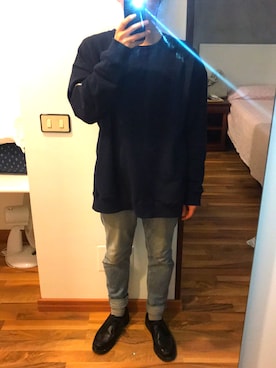 「WOmB（ウーム）のアイテム（トップス）」を使った、けーたさん（メンズ・163cm）の春コーディネート