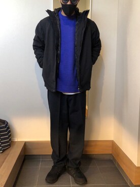 「THE NORTH FACE（ザノースフェイス）のアイテム（マウンテンパーカー、ブラック系）」を使った、symmmさん（メンズ・175cm）の冬コーディネート