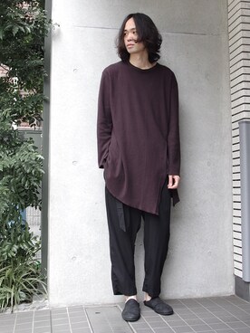 「スリット」｜「アイテム（その他シューズ）」を使った、オギさん（メンズ・180cm）の夏コーディネート