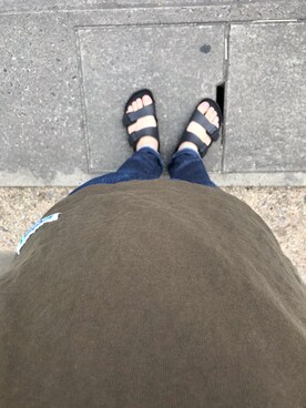 「RUSSELL（ラッセル）のアイテム（Tシャツ/カットソー、グリーン系）」を使った、プレシャススノウさん（メンズ・171cm）の夏コーディネート