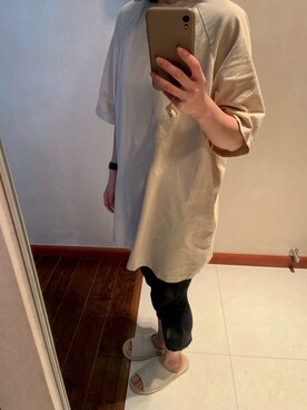 「GU（ジーユー）のアイテム（その他パンツ、ブラック系）」を使った、瓜瓜さん（レディース）の夏コーディネート