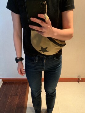 「Levi's（リーバイス）のアイテム（デニムパンツ、ブルー系）」を使った、瓜瓜さん（レディース）の秋コーディネート