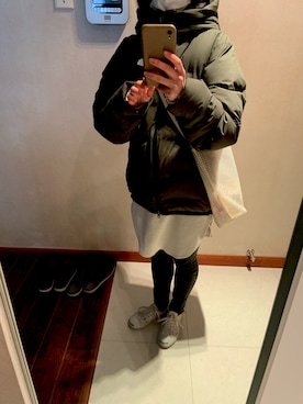「northface（ノースフェイス）のアイテム（ダウンジャケット/コート）」を使った、瓜瓜さん（レディース・160cm）の冬コーディネート