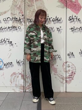 「USAコットン」｜「アイテム（ミリタリージャケット）」を使った、coen そのださん（レディース・148cm）の秋コーディネート