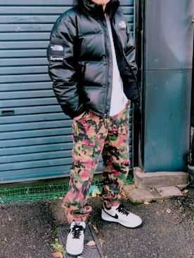「northface（ノースフェイス）のアイテム（ダウンジャケット/コート）」を使った、CIAOさん（メンズ・170cm）の春コーディネート