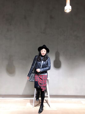 「GAP（ギャップ）のアイテム（ムートンコート）」を使った、rabbitqueenさん（レディース・162cm）の冬コーディネート