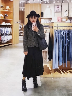 「H&M（エイチ・アンド・エム）のアイテム（ハット）」を使った、rabbitqueenさん（レディース・162cm）の春コーディネート